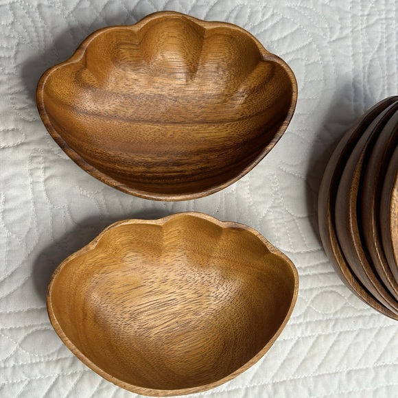 Vintage Wooden Monkey Pod Salad/Snack Bowl Set - Picture 15 of 15